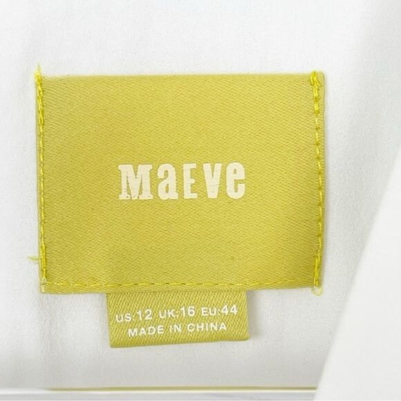 Anthropologie Maeve embroidered White Floral Lace Up sleeve less top 12 - Picture 4 of 11